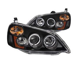 Anzo 2001-2003 Honda Civic Projector Headlights w/ Halo Black for Honda Civic 7