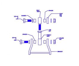 Progess 01-05 Honda Civic Rear Sway Bar Adapter Kit for Honda Civic 7