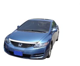 AVS 06-10 Honda Civic Coupe Aeroskin Low Profile Hood Shield - Chrome for Honda Civic 8