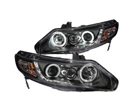 Anzo 2006-2011 Honda Civic Projector Headlights w/ Halo Black (CCFL) for Honda Civic 8