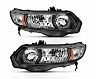 Anzo 2006-2009 Honda Civic 2 Door Crystal Headlight Black Amber (OE Replacement) for Honda Civic