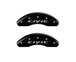 MGP Caliper Covers 4 Caliper Covers Engraved Front 2015/Civic Engraved Rear 2015/Civic Black finish silver ch for Honda Civic 8