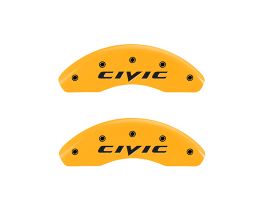 MGP Caliper Covers 4 Caliper Covers Engraved Front 2015/Civic Engraved Rear 2015/Civic Yellow finish black ch for Honda Civic 8