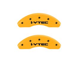 MGP Caliper Covers 4 Caliper Covers Engraved Front & Rear i-Vtec Yellow finish black ch for Honda Civic 8