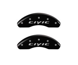 MGP Caliper Covers Front set 2 Caliper Covers Engraved Front 2015/Civic Black finish silver ch for Honda Civic 8
