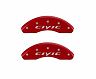 MGP Caliper Covers Front set 2 Caliper Covers Engraved Front 2015/Civic Red finish silver ch