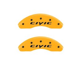MGP Caliper Covers Front set 2 Caliper Covers Engraved Front 2015/Civic Yellow finish black ch for Honda Civic 9