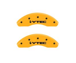 MGP Caliper Covers 4 Caliper Covers Engraved Front & Rear I-Vtec Yellow Finish Black Char 2010 Honda CR-V for Honda CR-V 4