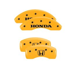 MGP Caliper Covers 4 Caliper Covers Engraved Front Honda Rear H Logo Yellow Finish Black Char 2019 Honda CR-V for Honda CR-V 5