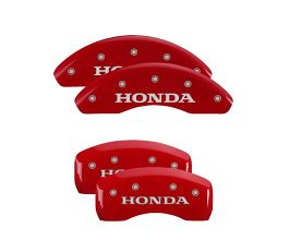 MGP Caliper Covers 4 Caliper Covers Engraved Front & Rear Honda Red Finish Silver Char 2017 Honda CR-V for Honda CR-V 5