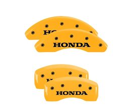 MGP Caliper Covers 4 Caliper Covers Engraved Front & Rear Honda Yellow Finish Black Char 2017 Honda CR-V for Honda CR-V 5
