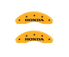 MGP Caliper Covers Front set 2 Caliper Covers Engraved Front Honda Yellow finish black ch for Honda Fit 2