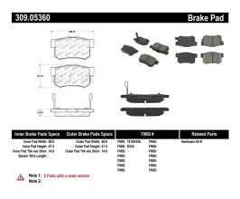 StopTech StopTech Performance 08-10 Honda Accord EX/EX-L Coupe / 08-10 LX/LX-P/LX+ Sedan Rear Brake Pads for Honda Odyssey 1