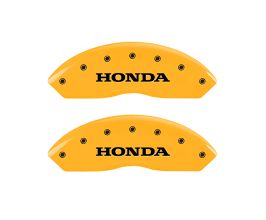 MGP Caliper Covers 4 Caliper Covers Engraved Front Honda Engraved Rear H Logo Yellow finish black ch for Honda Odyssey 4