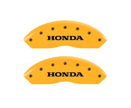 MGP Caliper Covers 4 Caliper Covers Engraved Front Honda Engraved Rear H Logo Yellow finish black ch for Honda Odyssey 4
