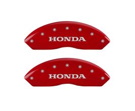 MGP Caliper Covers 4 Caliper Covers Engraved Front & Rear Honda Red finish silver ch for Honda Odyssey 4