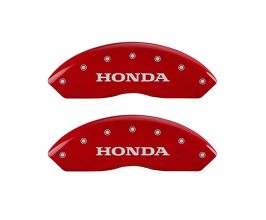MGP Caliper Covers 4 Caliper Covers Engraved Front & Rear Honda Red finish silver ch for Honda Odyssey 4