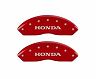 MGP Caliper Covers 4 Caliper Covers Engraved Front & Rear Honda Red finish silver ch for Honda Odyssey