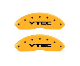 MGP Caliper Covers 4 Caliper Covers Engraved Front & Rear Vtech Yellow finish black ch for Honda Passport 3