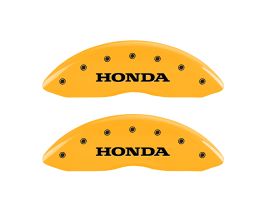 MGP Caliper Covers 4 Caliper Covers Engraved Front & Rear Honda Yellow finish black ch for Honda Pilot 3