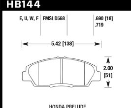 HAWK 92-96 Honda Prelude (w/o V-Tec) DTC-70 Race Front Brake Pads for Honda Prelude 4