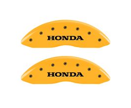 MGP Caliper Covers 4 Caliper Covers Engraved Front & Rear Honda Yellow Finish Black Char 2009 Honda Ridgeline for Honda Ridgeline 1