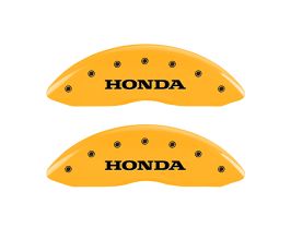 MGP Caliper Covers 4 Caliper Covers Engraved Front & Rear Honda Yellow Finish Black Char 2009 Honda Ridgeline for Honda Ridgeline 1