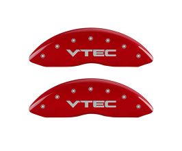 MGP Caliper Covers 4 Caliper Covers Engraved Front & Rear Vtech Red finish silver ch for Honda Ridgeline 1