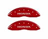 MGP Caliper Covers 4 Caliper Covers Engraved Front Honda Engraved Rear H Logo Red finish silver ch for Honda Ridgeline