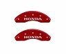 MGP Caliper Covers 4 Caliper Covers Engraved Front Honda Engraved Rear H Logo Red finish silver ch