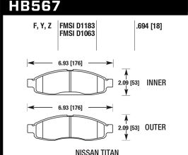 HAWK Ceramic Street Brake Pads for Infiniti QX JA60