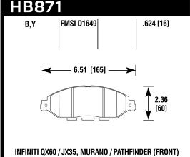 HAWK 13-19 Nissan Pathfinder 3.5L / 14-19 Infiniti QX60 3.5L HPS 5.0 Front Brake Pads for Infiniti QX L50