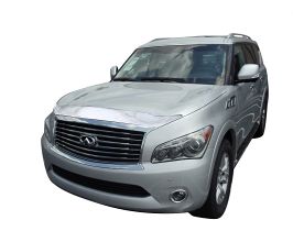 AVS 11-13 Infiniti QX56 Aeroskin Low Profile Hood Shield - Chrome for Infiniti QX Z62