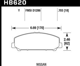 HAWK 07-10 Infiniti Q-56/Nissan Armada / 08-10 Nissan Titan LTS Street Front Brake Pads for Infiniti QX Z62