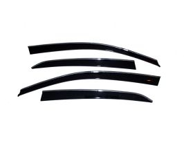 AVS 07-10 Infiniti G35 Ventvisor Low Profile Deflectors 4pc - Smoke w/Chrome Trim for Infiniti Skyline V36