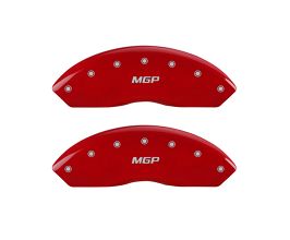 MGP Caliper Covers 4 Caliper Covers Engraved Front & Rear Red finish silver ch for Infiniti Skyline V36