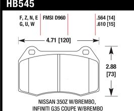 HAWK DTC-80 03-09 Nissan 350Z w/Brembo Brakes Front Race Brake Pads for Infiniti Skyline V36