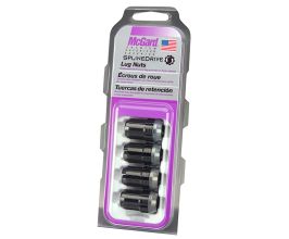 McGard SplineDrive Lug Nut (Cone Seat) M12X1.25 / 1.24in. Length (4-Pack) - Black (Req. Tool) for Infiniti Skyline V36