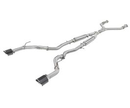 aFe Power POWER Takeda 2.5in 304 SS CB Exhaust w/ Carbon Fiber Tips 17-19 Infiniti Q60 V6-3.0L (tt) for Infiniti Skyline V37