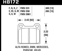 HAWK 69-77 Porsche 911 Blue 42 Front/Rear Brake Pads for Lamborghini Countach