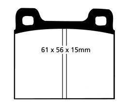 EBC 64-69 Porsche 911 2.0 (M Caliper) (Solid front rotor) Yellowstuff Front Brake Pads for Lamborghini Jalpa