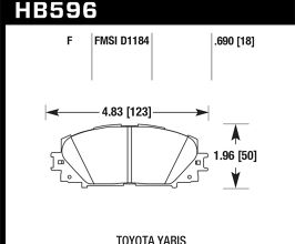 HAWK 07-16 Toyota Yaris HPS 5.0 Front Brake Pads for Lexus CT 1