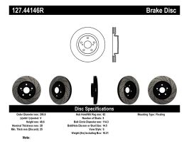 StopTech StopTech 07-09 Lexus ES 250/ES 300/ ES330/ES350 SportStop Slotted & Drilled Right Front Rotor for Lexus ES XV60
