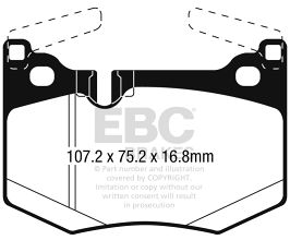 EBC 15-17 Lexus RC F / 16-18 Lexus GS F Yellowstuff Rear Brake Pads for Lexus GSF 4