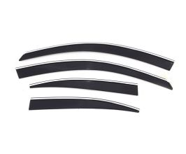 AVS 06-13 Lexus IS250 Ventvisor Low Profile Deflectors 4pc - Smoke w/Chrome Trim for Lexus IS 2