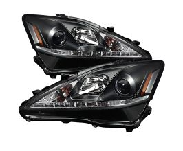 Spyder Lexus IS 250/350 2006-2010 Projector Headlights DRL Black PRO-YD-LIS06-DRL-BK for Lexus IS XE20