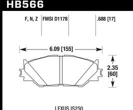 HAWK 06-08 Lexus IS250 HPS Street Front Brake Pads for Lexus IS XE20