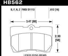 HAWK Lexus 06-07 GS300/ 06-08 IS250 HPS Street Rear Brake Pads for Lexus IS XE20