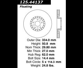 StopTech 06-19 Lexus GS350 Premium Front Right CryoStop Brake Rotor for Lexus IS XE20