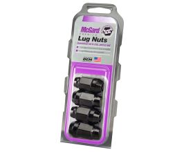 McGard Hex Lug Nut (Cone Seat Bulge Style) M14X1.5 / 22mm Hex / 1.635in. Length (4-Pack) - Black for Lexus LC Z100